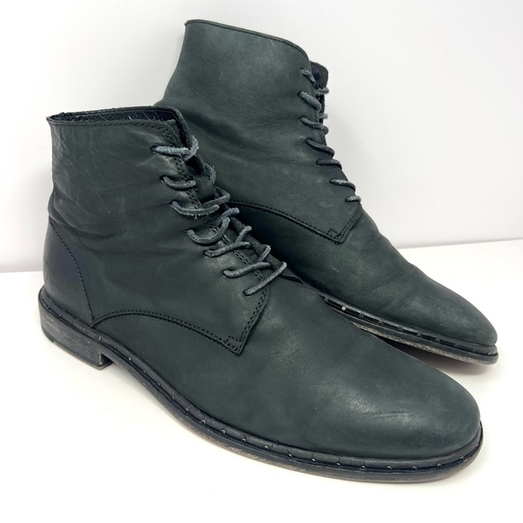 All Saints Men’s Luke Chukka Ankle Boot Sz 44 EU / 11 US Black Leather Lace Up - Picture 1 of 9